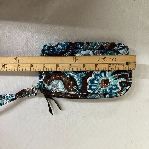 Vera Bradley Women's Java Blue Floral Print Zip Around Wallet Wristlet Clutch - Picture 7 of 8
